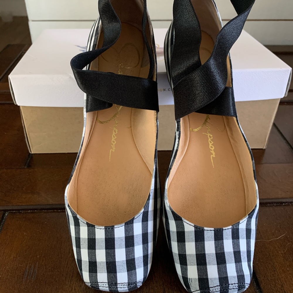 Jessica Simpson B&W Gingham Ballet Flats